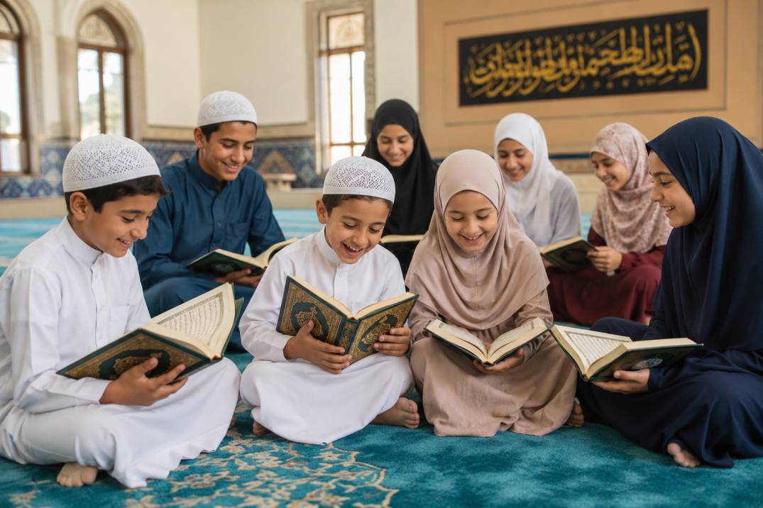 Student reflecting before beginning the Quran journey at Sirat Academy
