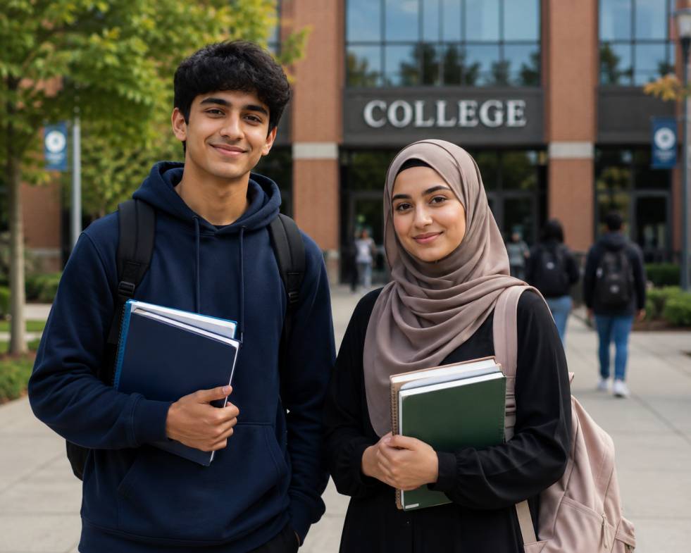 Muslim teenager confidently walking their own path while their parent watches with trust — Islamic Tarbiyah for ages 15 to 18